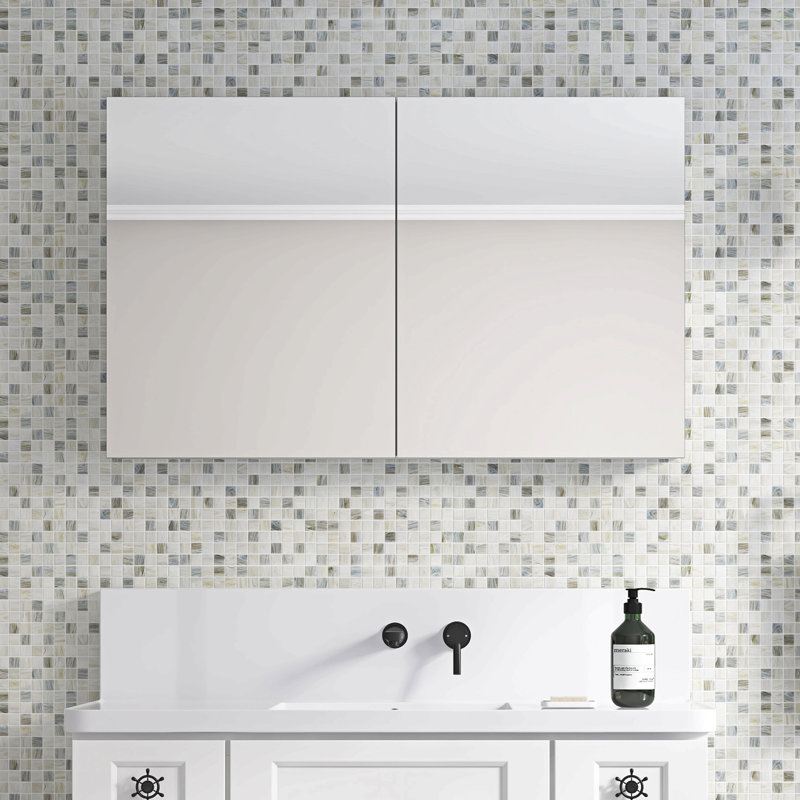 Pharmacie pour salle de bain à cadre sans cadre l 48 po x H 30 po, 30' H x 48" W x 30" D