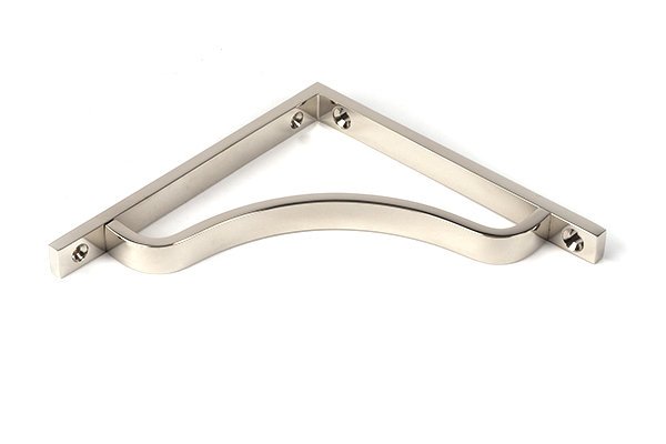 Abingdon Shelf Bracket, Polished Nickel, 15cm H x 5.9cm W x 1.5cm D