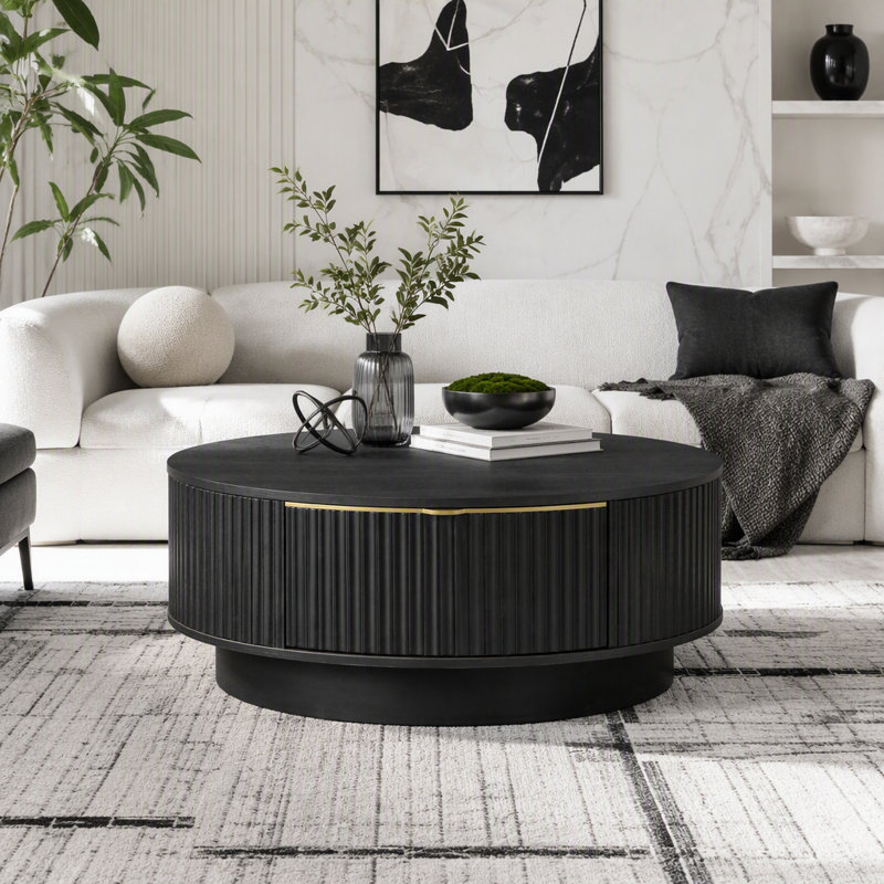 Ensemble de table basse et console de télévision Farmhouse, Black