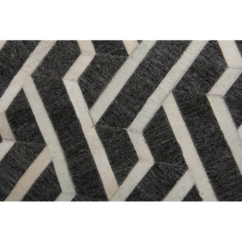 Berlin Cowhide Geometric Area Rug, Rectangle 5' x 8'
