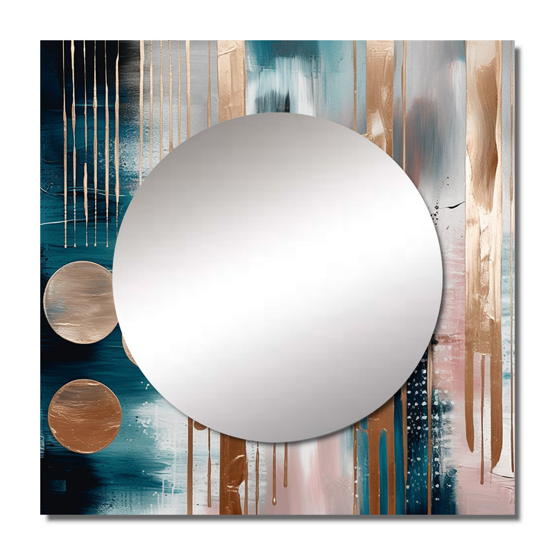 Miroir carré abstrait en marbre Den Den, 23 po x 23 po