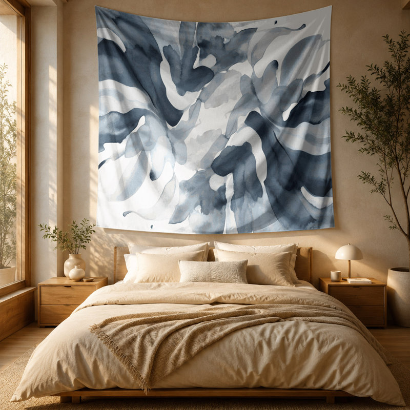 Tapisserie murale aquarelle abstraite 14, 88 po x 104 po