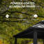 Pavillon de jardin grillagé 8 pi 6 po, structure en métal avec double toit et tablettes, pour terrasse arrière de jardin gris 8 pi 6 pi - et tablettes pratiques