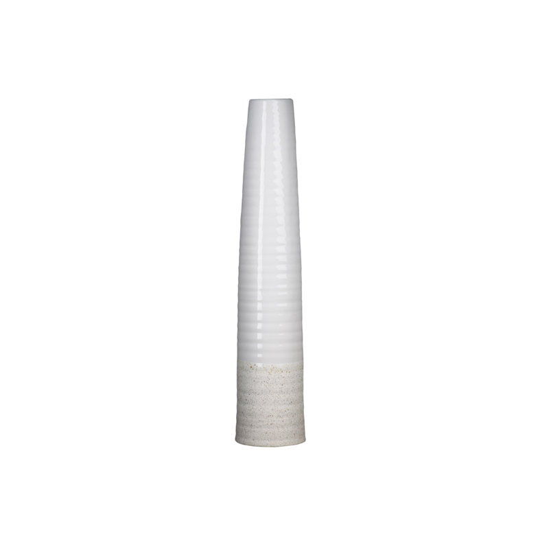 Goetz Handmade Stoneware Floor Vase, 23.25" H x 4.75" W x 4.75" D, White