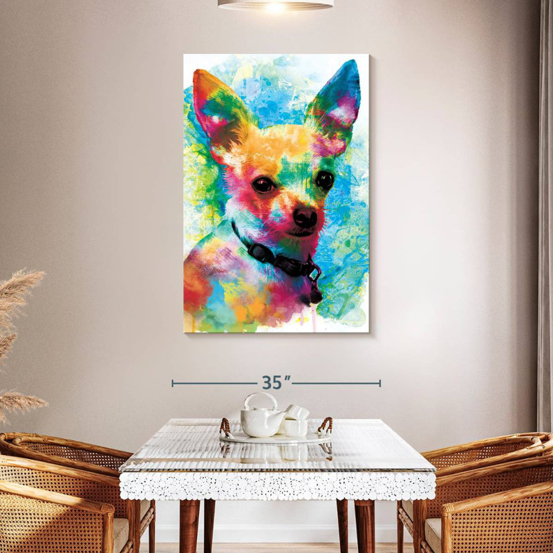 Peinture de chihuahua Brampt, H 48 po x l 32 po