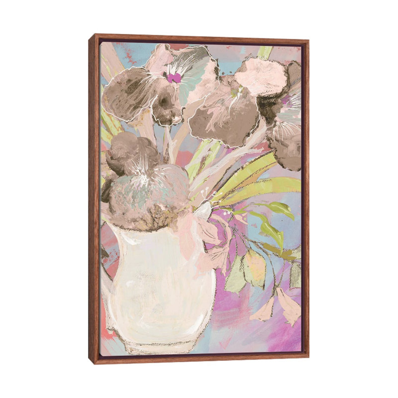 Summer Vase by Robin Maria - Painting on Canvas, Brown Floater Frame, 152.5 cm H x 101.5 cm W