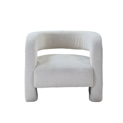 Fauteuil demi-tonneau en velours l 32 po Maisie-Jade