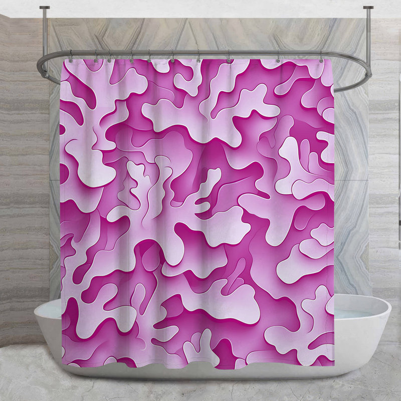 Rideau de douche mauve à couches abstraites Hollywood Regency, H 73 po x l 70 po