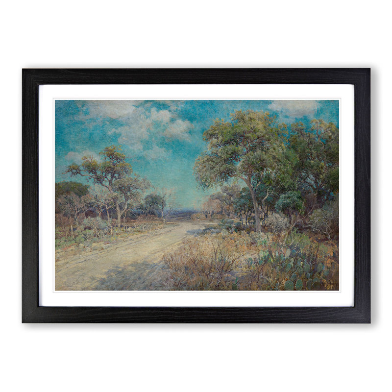 Road to the Hills by Julian Onderdonk - Picture Frame Painting, 36cm H x 48cm W x 2cm D, Black Framed