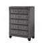 Ensemble de chambre à coucher pour grand lit 5 pièces en bois gris-207445726