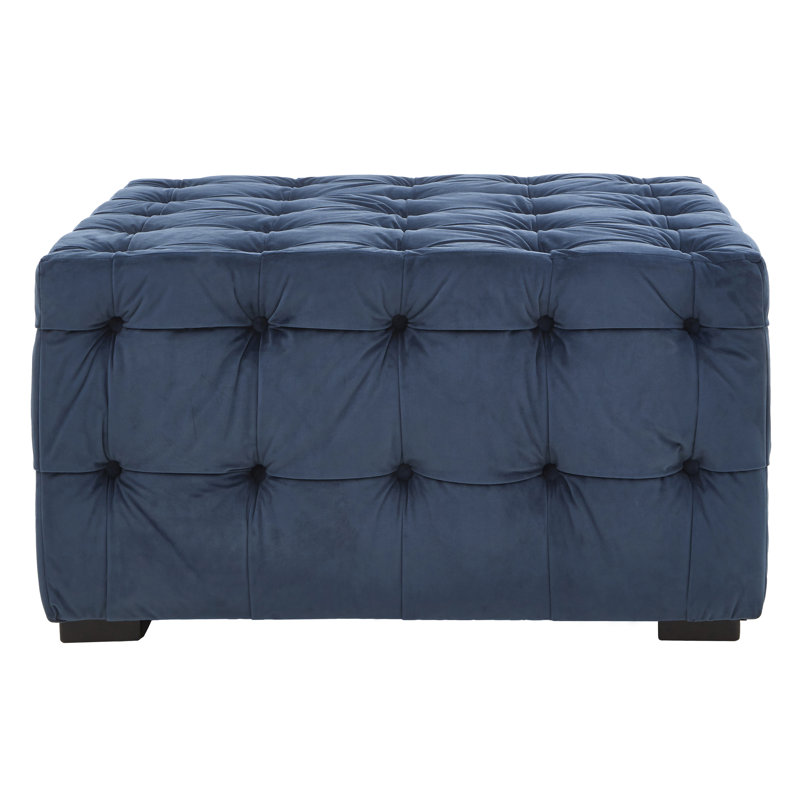 Fairborn 85cm Wide Tufted Square Solid Colour Standard Ottoman, Navy
