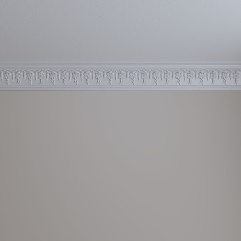 Primed White Geometric Polyurethane Crown Moulding Sample