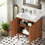 Meuble-lavabo moderne de 30 po - Lavabo en céramique, conception sans poignée, charnières à fermeture en douceur?