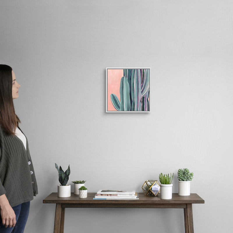 " Desert Dawn IV " Painting Print, 13.7" H x 13.7" W x 1.75" D, White Floater Frame