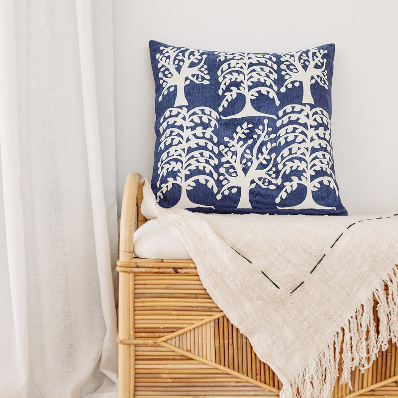 Coussin Meachie Nature Whisper, Bleu Patroit / arbre bleu Patroit