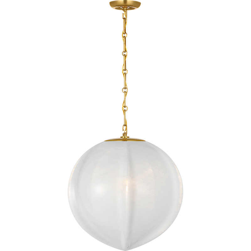 Aerin 1 - Light Pendant, Hand-Rubbed Antique Brass, 19.5" H x 17.25" W x 17.25" D