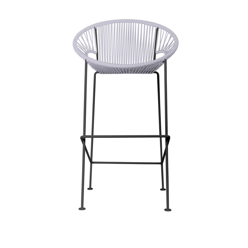 Puerto Outdoor Handmade Bar Height Stool, Black, Clear