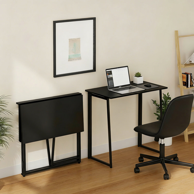 Metal Base Computer Desk, Black, Black