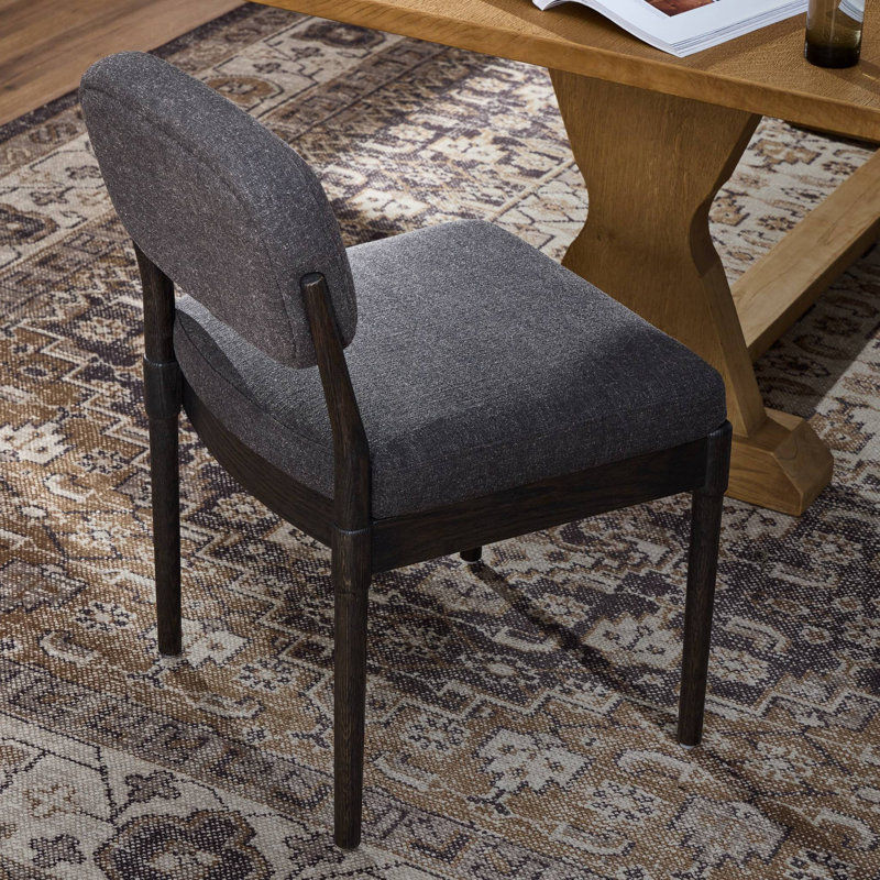 ESTHER Upholstered Dining Chair, Antwerp Noir, Burnt Oak