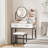Makeup Vanity Desk With Round Mirror And Lights-106667671
