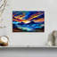 Abstrait coucher de soleil abstrait - reproduction sur toile tendue-306601006