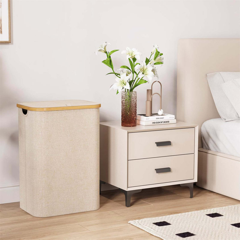 Bhargava Laundry Hamper with Handles, Beige