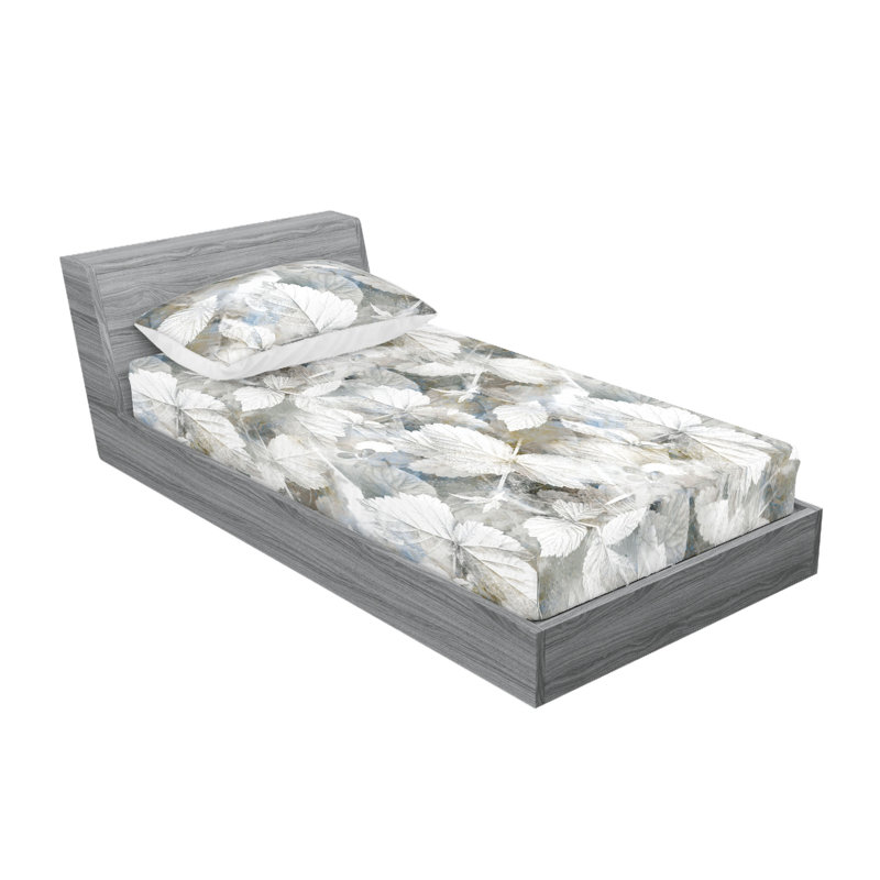 Drap-housse et taie décorative Ambesonne, Ensemble de draps pour lit simple avec 1 taie d'or