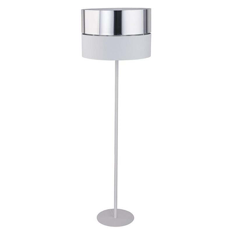 Avdhesh 150cm Traditional Floor Lamp, White, Silver/White