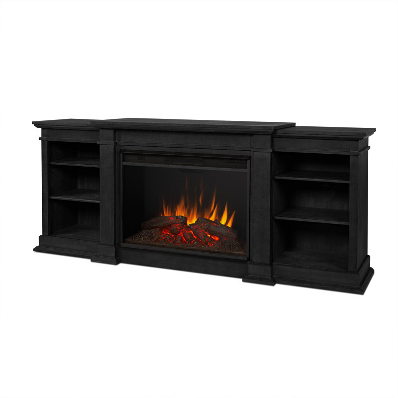 Eliot Grand 81'' TV Stand with Electric Fireplace, Black