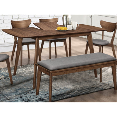 Natural Walnut Rectangular Dining Table With Mid-century Modern Simplicity And Style Grace
