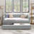 Upholstered Daybed Trundle Sofa Bed Vertical Stripes-871284229-871284228