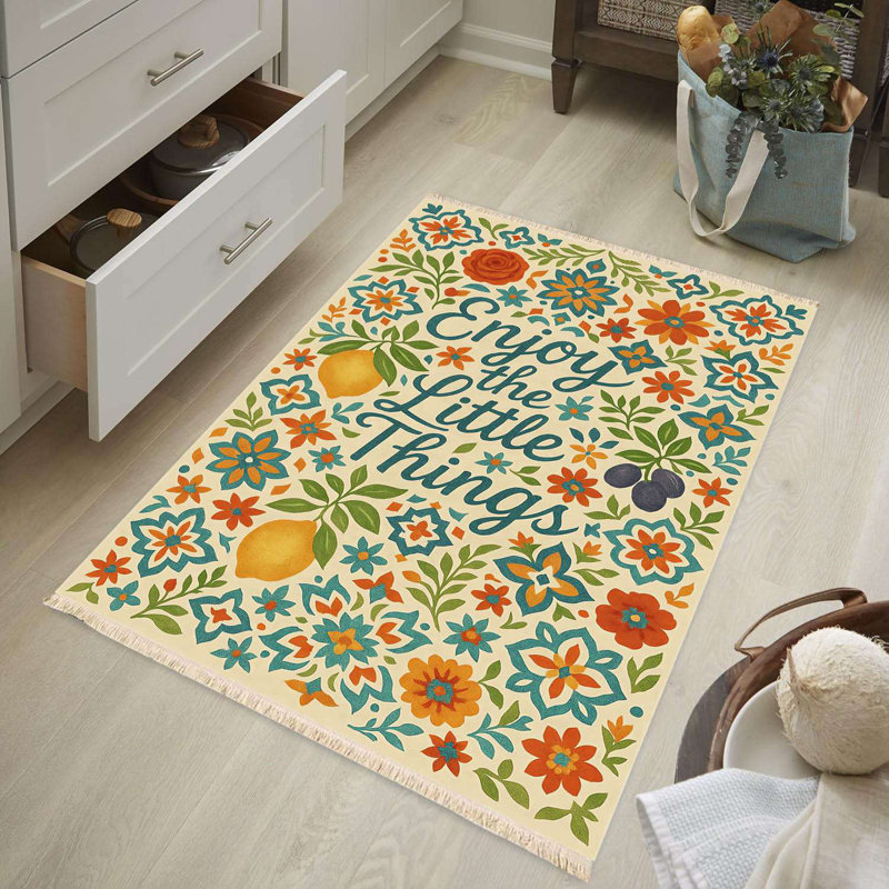 Folk Art Citrus 'Little Things' Kitchen Rug