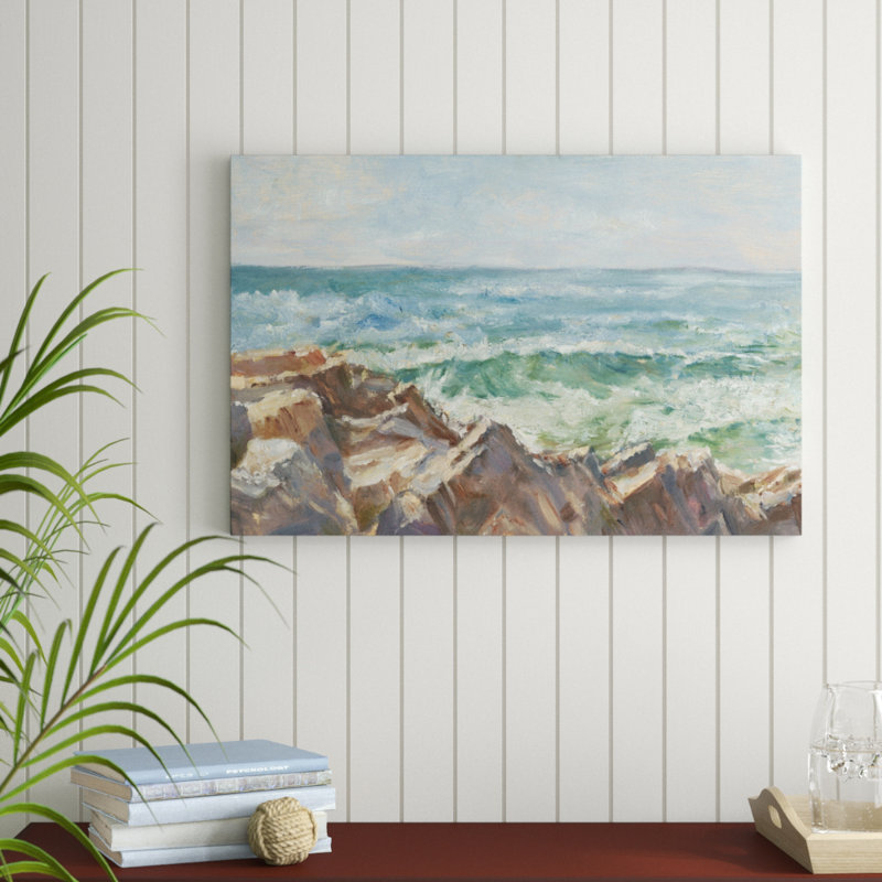 «Impasto Ocean View III», peinture sur toile, H 24 po x l 36 po