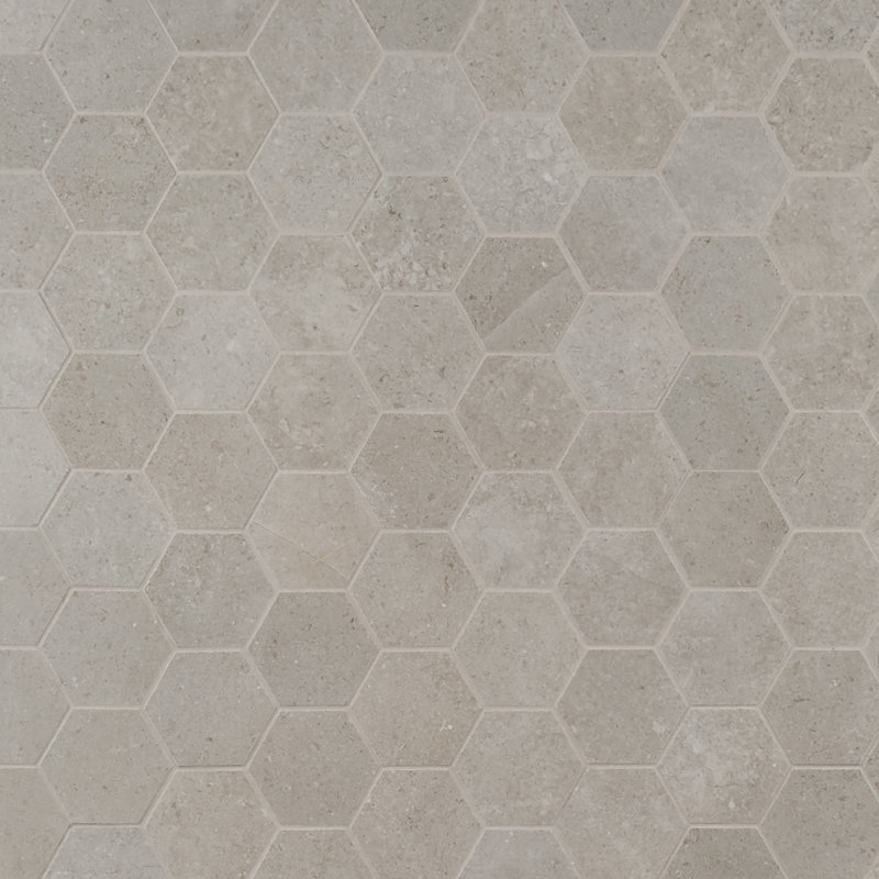Grava 11" x 13" Porcelain Hexagon Mosaic Floor & Wall Tile (0.82 SQFT / Box), Fumo