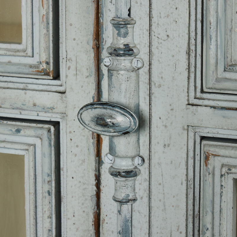 Loami China Cabinet, Distressed Gray Blue Veneer
