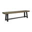 Banc d'extérieur en bois d'acacia, finition gris sablé et noir