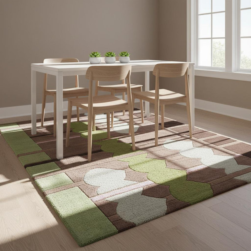 Avalisa Brown/Green Area Rug, Rectangle 7'9" x 10'6",  Brown/Green 