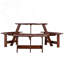 Table de pique-nique d'extérieur pour 6 personnes, table de pique-nique ronde pour 6 personnes avec 3 bancs intégrés-2116992079