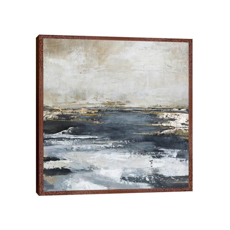 Blue Bay - Painting on Canvas, 66.04cm H x 66.04cm W x 3.81cm D, Classic Brown Wood Framed