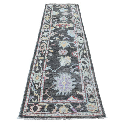 Debrosse One-of-a-Kind 2'9" X 9'9" New Age Runner Wool Area Rug in Black