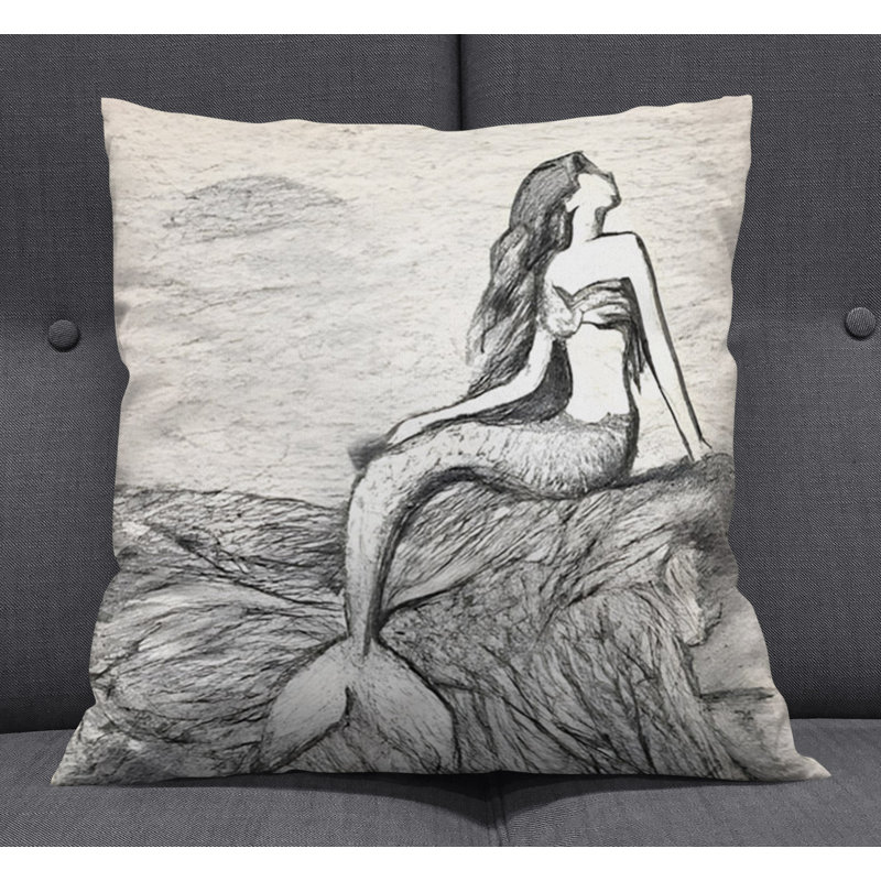 Throw Pillow With Insert, 16"H x 16"W, Gray 1