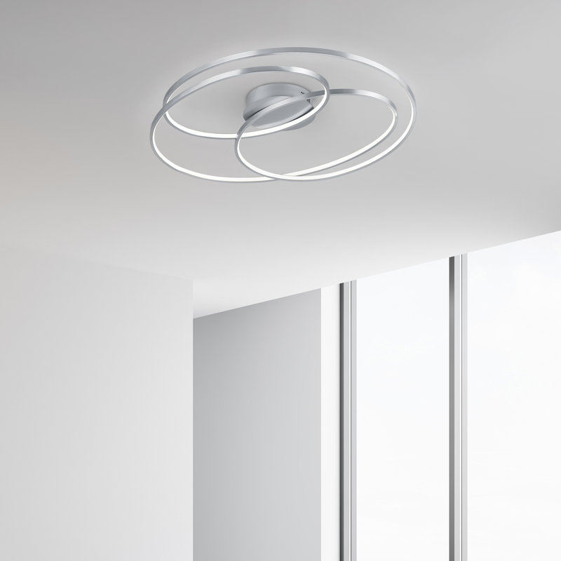 Voluntown LED Flush Mount, 13.5cm H x 60cm W x 43cm D, Nickel
