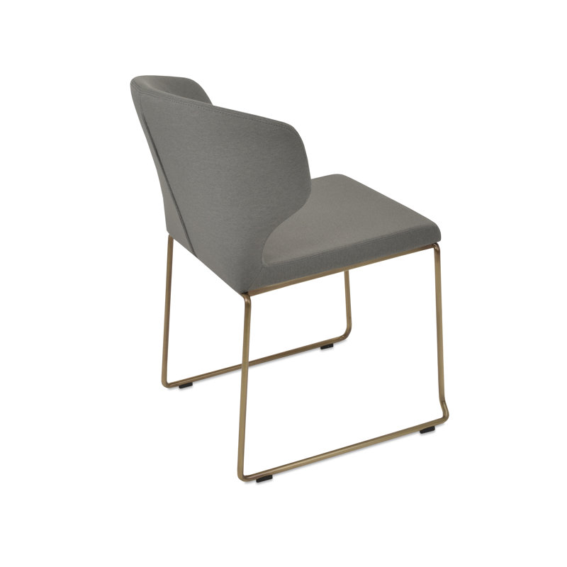 Chaise d'appoint empilable Amed, Laiton, Gris ERA