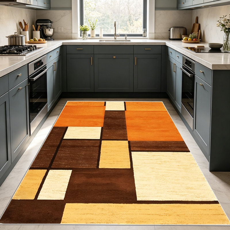 Modern minimalist geometric carpet, living room coffee table mat, bedroom bedside anti-slip mat, washable