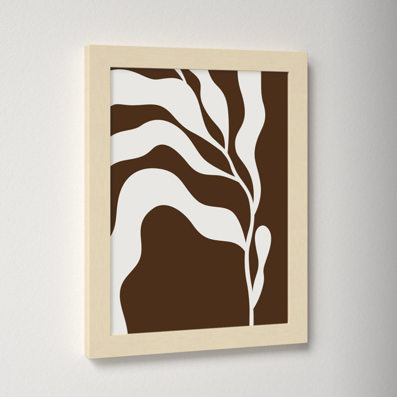 Retro Matisse Inspired Abstract Botanical 2 Brown, Brown, 13" H x 10" W x 1" D