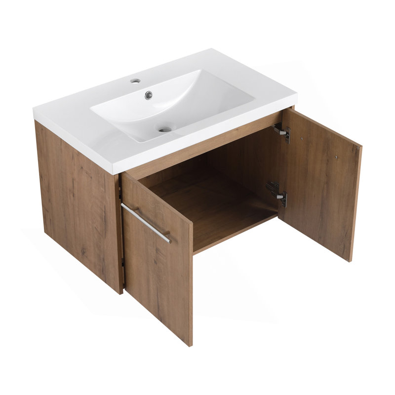 Meuble-lavabo à fermeture en douceur 30 po avec lavabo, pour petite salle de bain, 30"