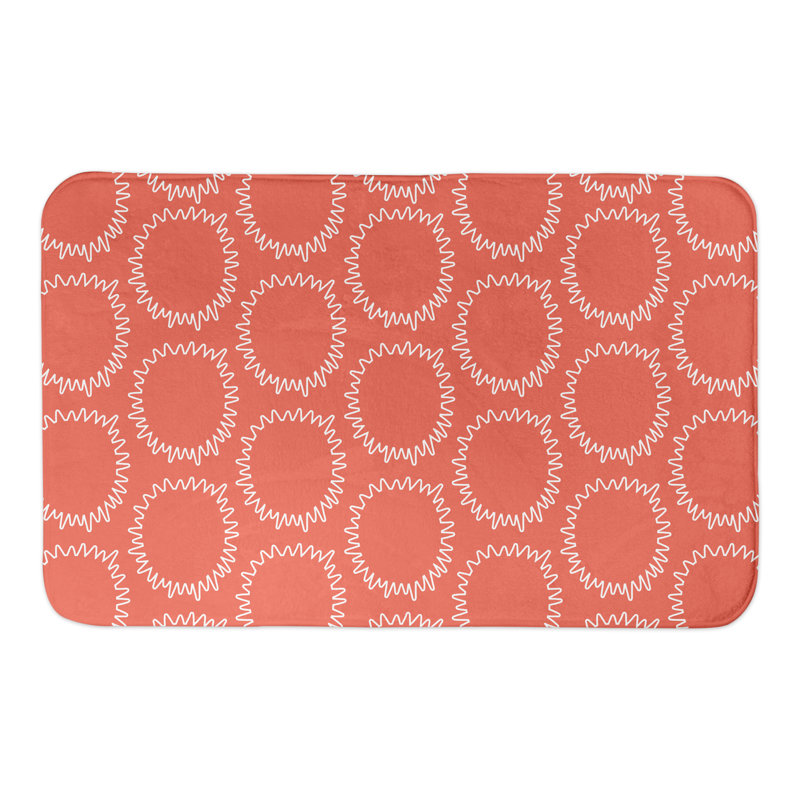 Tapis pour salle de bain à pois Admiranda, Orange