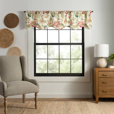 Eaman Floral Cotton Blend 100'' W Window Valance in