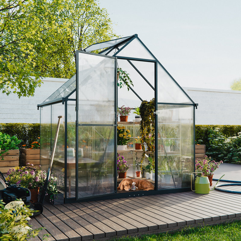 Polycarbonate Greenhouse, 6.4' H x 4' W x 6' D