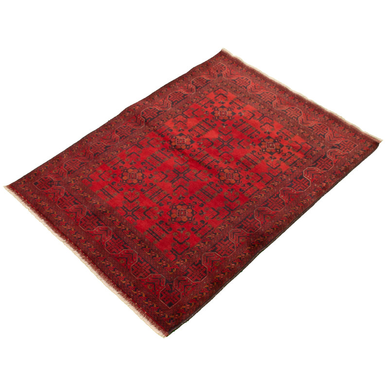 Tapis de zone en laine rouge 4 pi 11 po x 6 pi 6 po à main one-of-kind-noué la 2010s esari turque Alarick